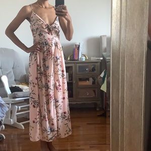 Floral dresses worn twice .